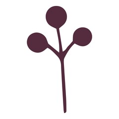 Xmas berry icon, hand drawn and outline style
