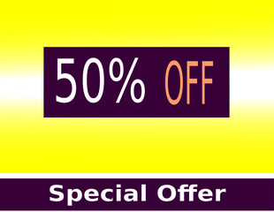 Special offer with 10%, 20%,30%,40% and 50% of discount