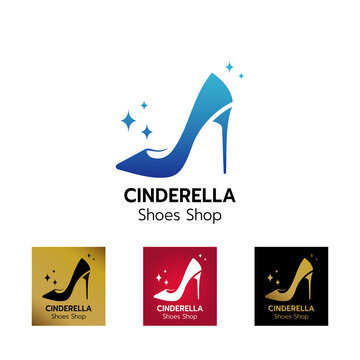 Elegant lady shoe logo design