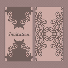 Mandala invitation card design.Floral card template design.Ornate date invitation card. © Jahid