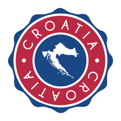 Croatia Badge Map Vector Seal. National Symbol Country Stamp Design Icon Label. 