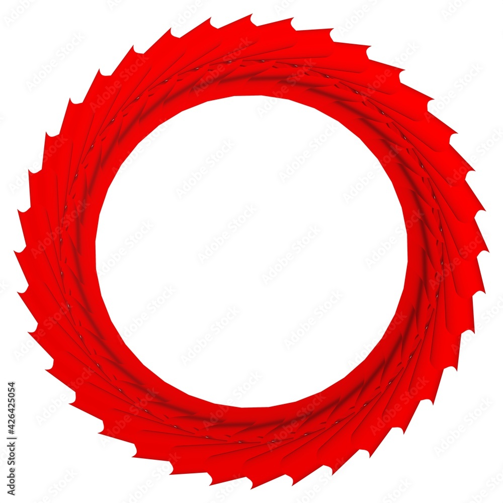 Poster circular pattern in red. decorative image. 3d rendering illustration of good quality.