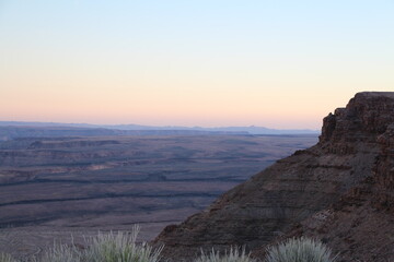 evening in the fish river canyon in namibia