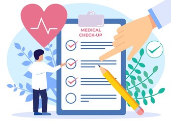 Illustration vector graphic cartoon character of medical check up
