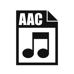 AAC File Icon, Flat Design Style