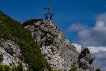 cross on top of mountain