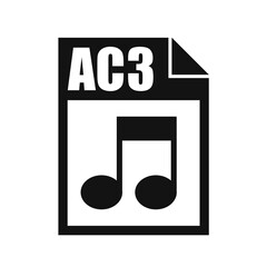 AC3 File Icon, Flat Design Style