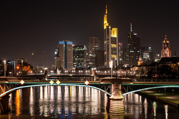 Frankfurt, Germany, at night