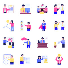 
Pack of Business and Teamwork Flat Characters 

