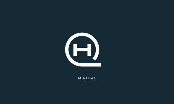 Alphabet letter icon logo QH or HQ