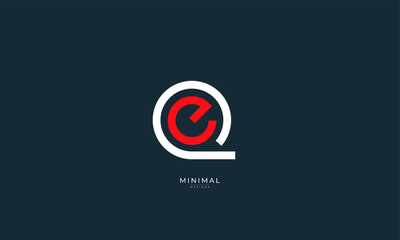 Alphabet letter icon logo QE or EQ