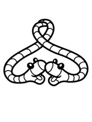 Regenwürmer Pärchen Cartoon 