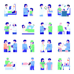 
Medical Professionals Flat Concept Icons Pack

