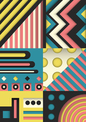 vector minimal colorful neo geometric paper cut style background