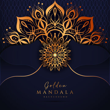 Mandala design with golden arabesque pattern Arabic Islamic east style. Ornamental luxury mandala design