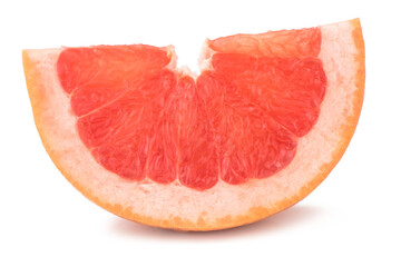 Fresh grapefruit slices, isolated on white background
