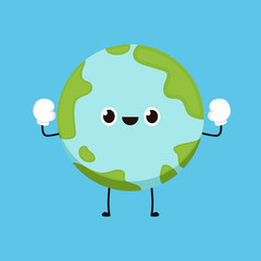 Earth character design. planet vector. Earth day mascot.