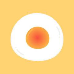 Fried egg cartoon. Fried egg logo design.