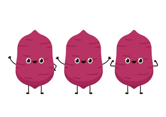 Sweet potato cartoon. Sweet potato character design.