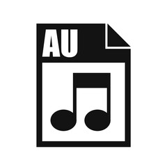 AU File Icon, Flat Design Style