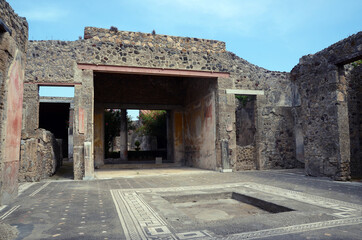 Ruins of Ancient Roman city of Pompeii Italy, was destroyed and buried with ash after Vesuvius...