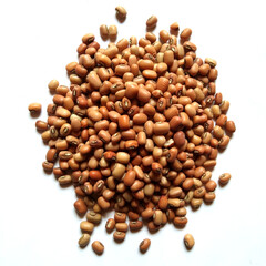 Flat lentils on white Background