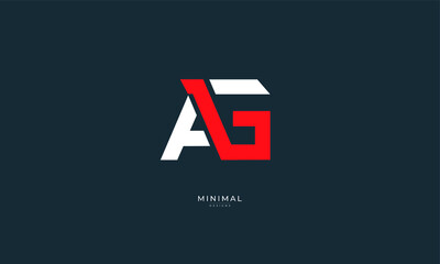 Alphabet letter icon logo AG