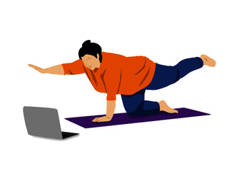 drawing illustration, women lose body shape and exercise according to the clip 