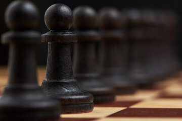 Business strategy concept with chess figures