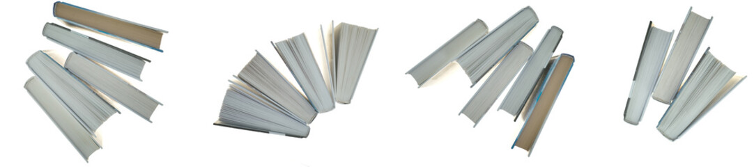 Book banner.Books set isolated on white background.Reading books and literature. Study and...