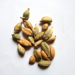 Cardamom on on white Background