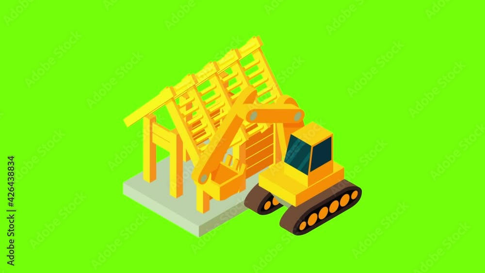 Poster mining icon animation cartoon best object on green screen background