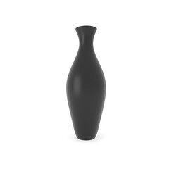 Porcelain black Decor Vases. 3D Rendering Studio Render on a white background.