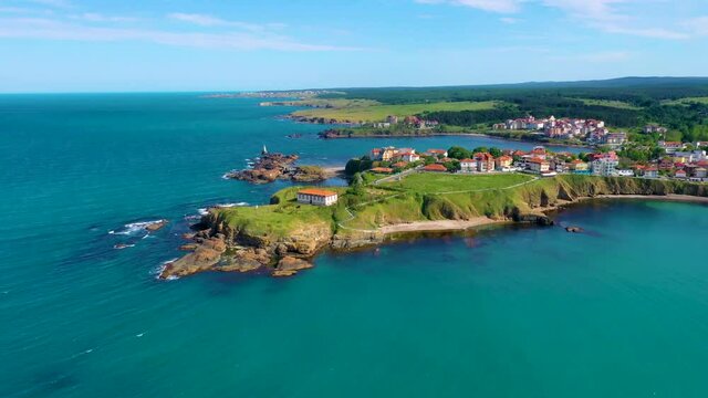 Aerial view of Bulgarian seaside town Ahtopol