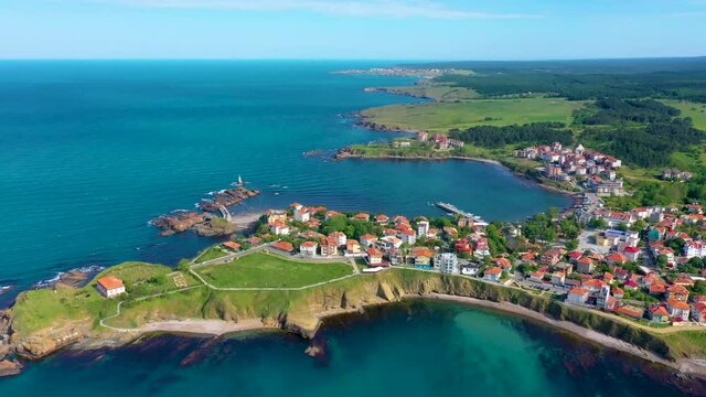 Aerial view of Bulgarian seaside town Ahtopol