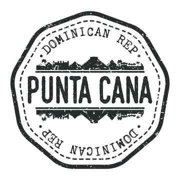 Punta Cana, Dominican Republic Stamp Skyline Postmark. Silhouette Postal Passport. City Round Vector Icon. Vintage Postage Design.