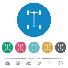 Front differential flat round icons