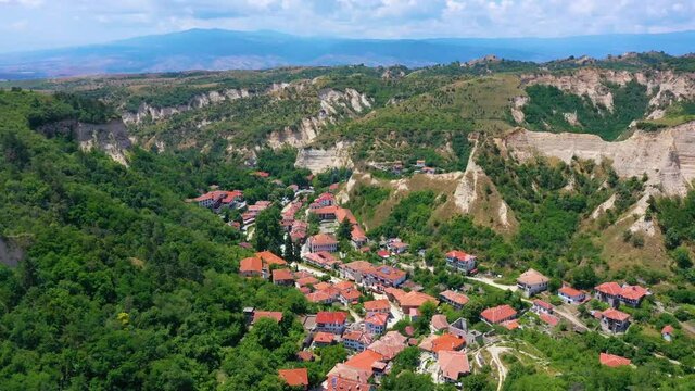 Aerial view of Bulgarian town Melnik