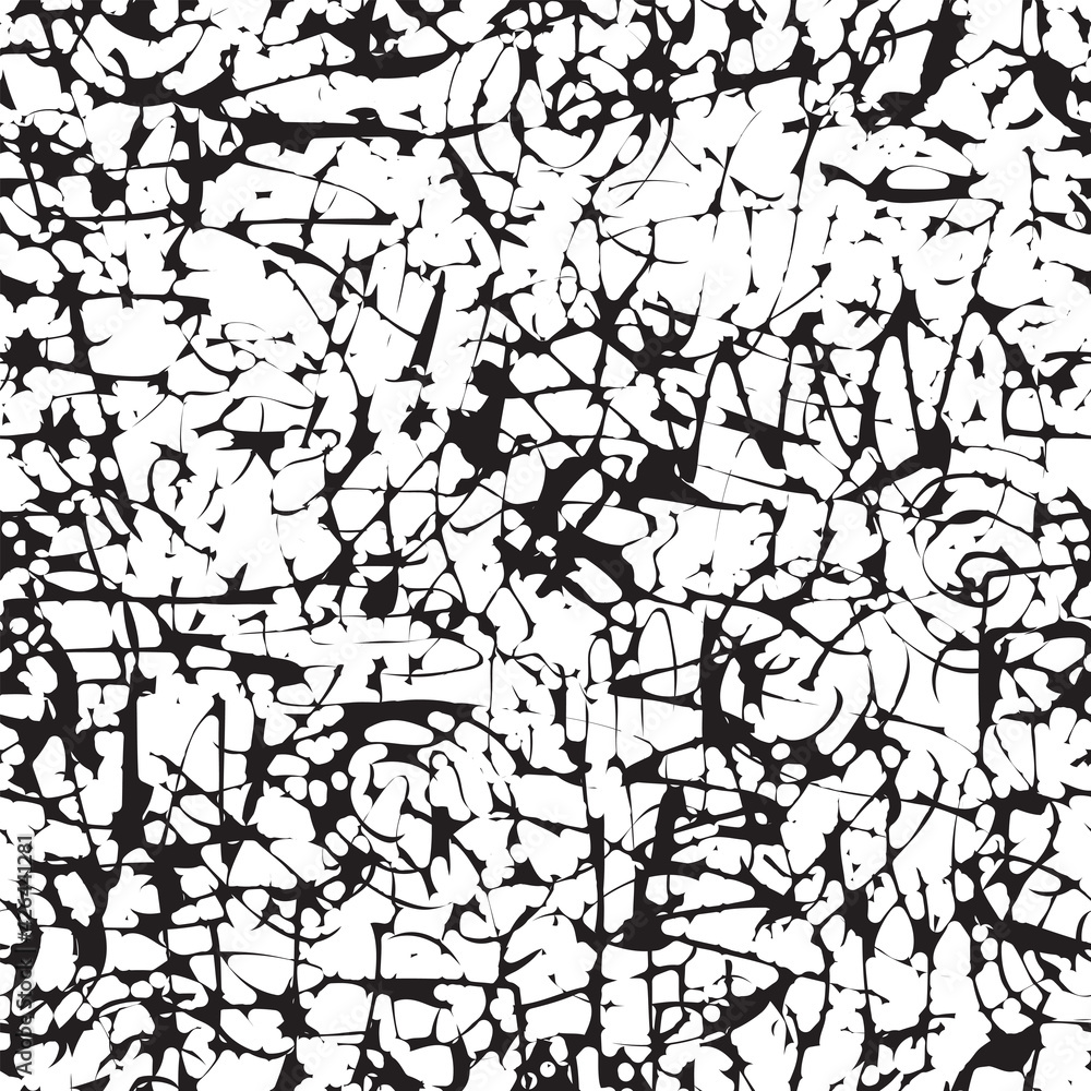 Poster abstract seamless pattern with fuzzy scribbles and blurred tangled lines in grunge style. black and 