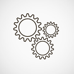 Metal gears. Factory gears vector icon. Mechanical gear. The image of the gear. Machine gear. Cogwheel gear