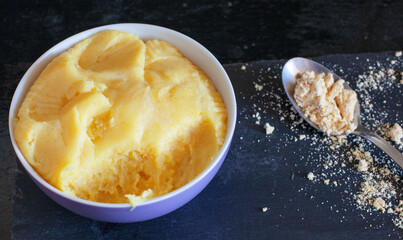 Cornmeal flour. Kačamak