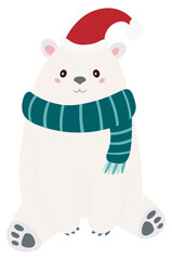 Christmas polar bear