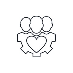 User group. Management business team leader sign. Happy business team. Vector linear icon isolated on white background.