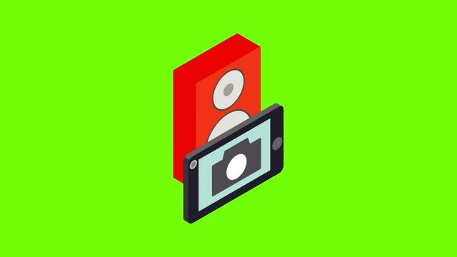 Wireless audio icon animation cartoon best object on green screen background
