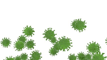 Green germ virus's swarming collecting 3D Illustration