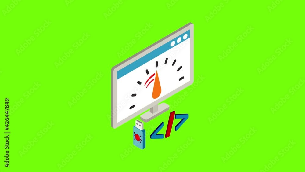 Poster loading speed icon animation cartoon best object on green screen background