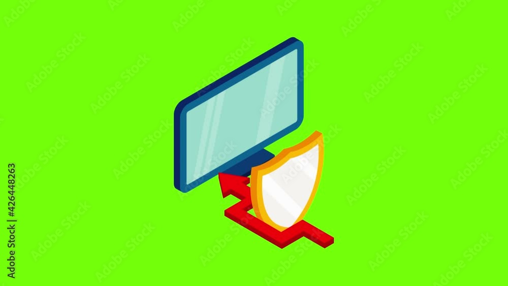 Poster hacking concept icon animation cartoon best object on green screen background