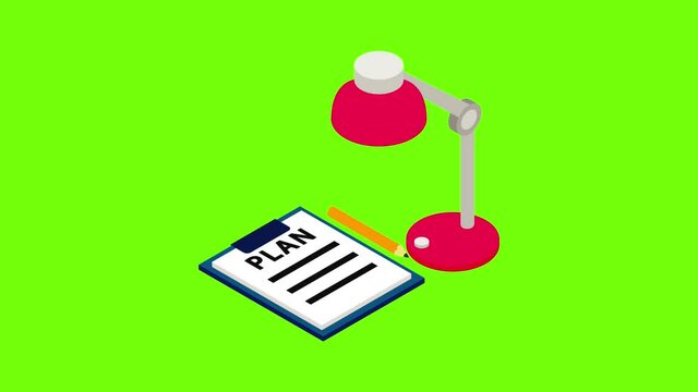 Planning icon animation cartoon best object on green screen background