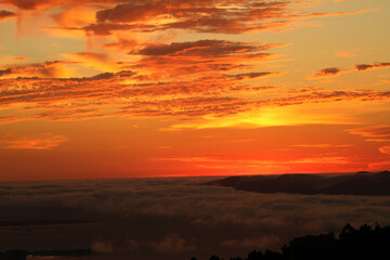 sunset in the mountains