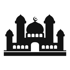 vector with the shape of a black mosque which is suitable for an icon or concept for a logo